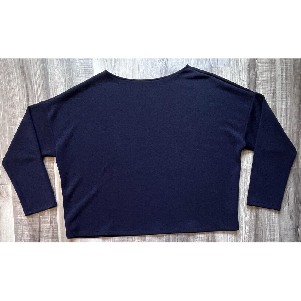 Spanx Air Essentials Boatneck Top Size 3X Navy Blue Long Sleeve